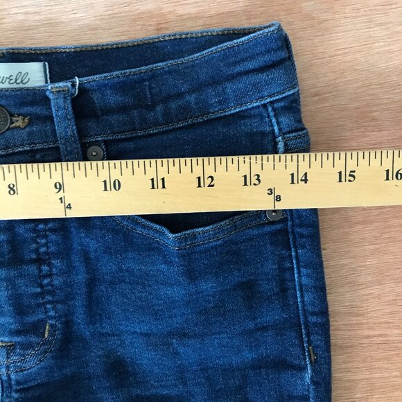 Madewell 9" Mid Rise Skinny Jeans Women size 26 Blue Dark Wash Stretch Preppy - Picture 10 of 13